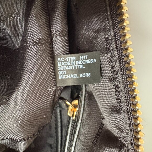 Michael Kors Jet Set Black Large Saffiano Leather Top-Zip Tote Bag - Picture 9 of 10